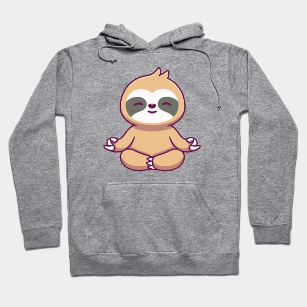 Cute Sloth Yoga Hoodie by Catalyst Labs